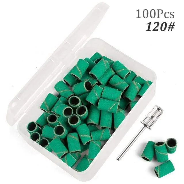 100 Stück 80''/120''/180" Nail Art Schleifbänder Gel Nagellackentferner Werkzeug Zubehör für elektrische Nagelmaschine Nagelbohrer