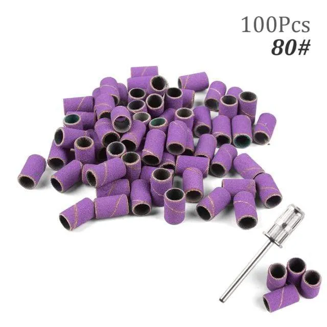 100 Stück 80''/120''/180" Nail Art Schleifbänder Gel Nagellackentferner Werkzeug Zubehör für elektrische Nagelmaschine Nagelbohrer
