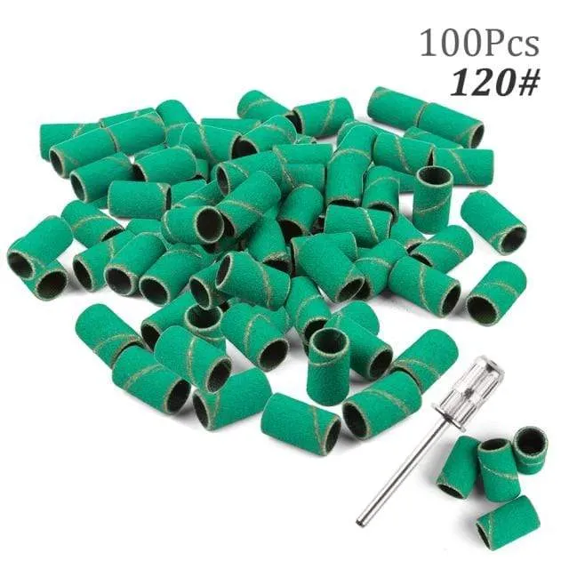 100 Stück 80''/120''/180" Nail Art Schleifbänder Gel Nagellackentferner Werkzeug Zubehör für elektrische Nagelmaschine Nagelbohrer