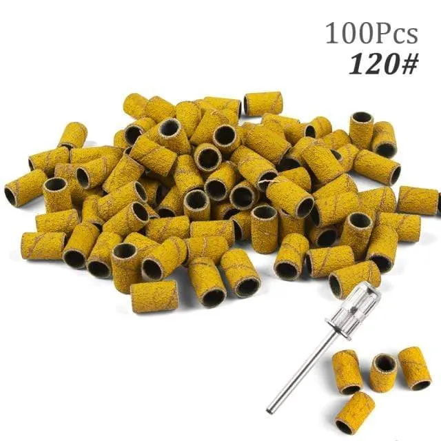 100 Stück 80''/120''/180" Nail Art Schleifbänder Gel Nagellackentferner Werkzeug Zubehör für elektrische Nagelmaschine Nagelbohrer