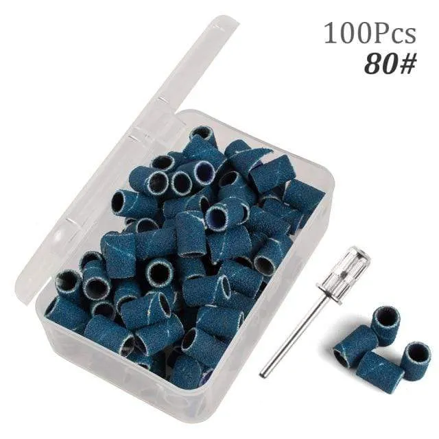 100 Stück 80''/120''/180" Nail Art Schleifbänder Gel Nagellackentferner Werkzeug Zubehör für elektrische Nagelmaschine Nagelbohrer