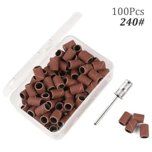 100 Stück 80''/120''/180" Nail Art Schleifbänder Gel Nagellackentferner Werkzeug Zubehör für elektrische Nagelmaschine Nagelbohrer