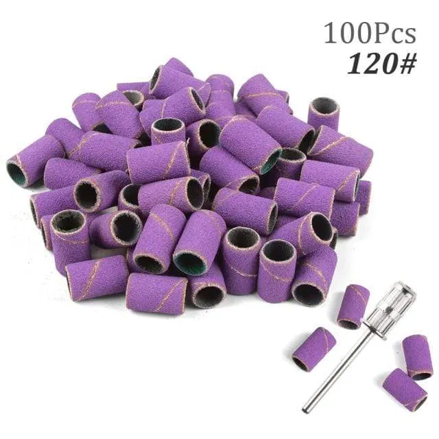 100 Stück 80''/120''/180" Nail Art Schleifbänder Gel Nagellackentferner Werkzeug Zubehör für elektrische Nagelmaschine Nagelbohrer