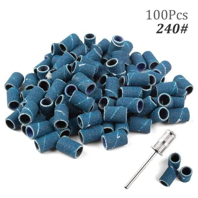 100 Stück 80''/120''/180" Nail Art Schleifbänder Gel Nagellackentferner Werkzeug Zubehör für elektrische Nagelmaschine Nagelbohrer
