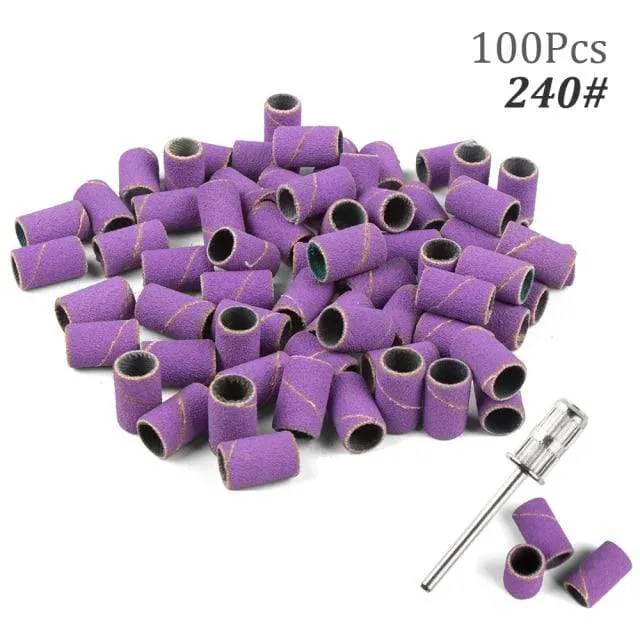 100 Stück 80''/120''/180" Nail Art Schleifbänder Gel Nagellackentferner Werkzeug Zubehör für elektrische Nagelmaschine Nagelbohrer