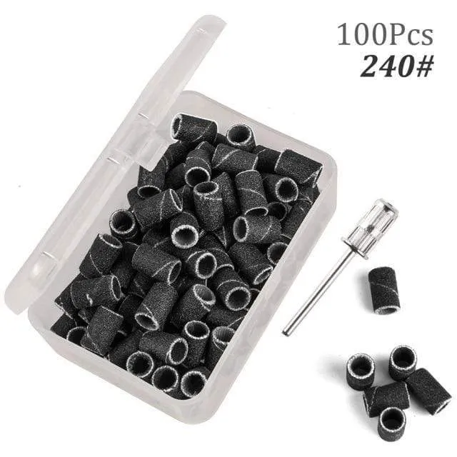 100 Stück 80''/120''/180" Nail Art Schleifbänder Gel Nagellackentferner Werkzeug Zubehör für elektrische Nagelmaschine Nagelbohrer