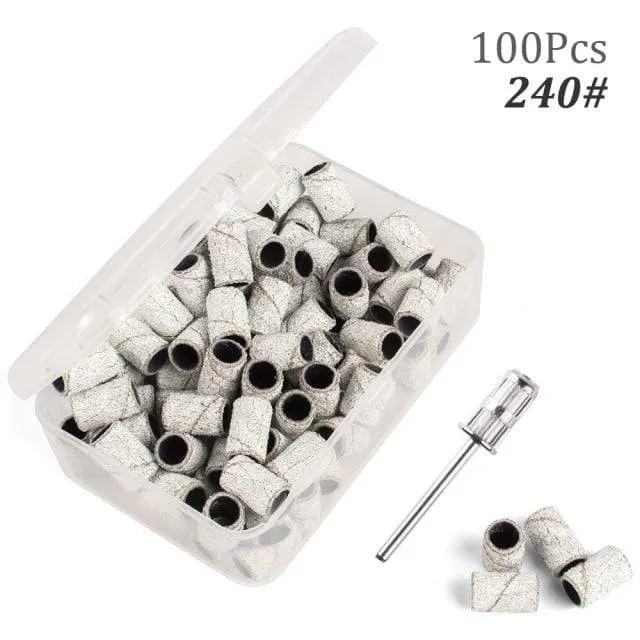 100 Stück 80''/120''/180" Nail Art Schleifbänder Gel Nagellackentferner Werkzeug Zubehör für elektrische Nagelmaschine Nagelbohrer