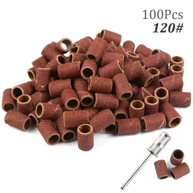 100 Stück 80''/120''/180" Nail Art Schleifbänder Gel Nagellackentferner Werkzeug Zubehör für elektrische Nagelmaschine Nagelbohrer