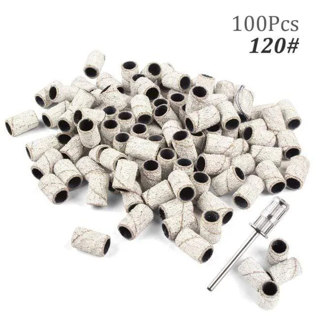 100 Stück 80''/120''/180" Nail Art Schleifbänder Gel Nagellackentferner Werkzeug Zubehör für elektrische Nagelmaschine Nagelbohrer