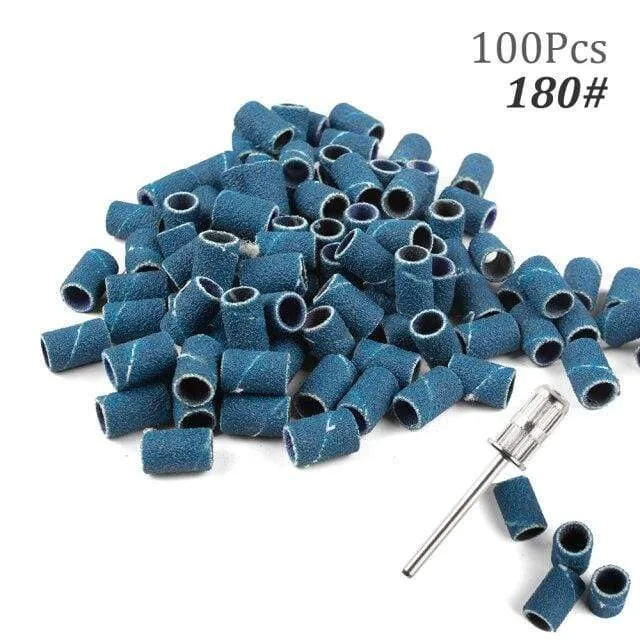 100 Stück 80''/120''/180" Nail Art Schleifbänder Gel Nagellackentferner Werkzeug Zubehör für elektrische Nagelmaschine Nagelbohrer