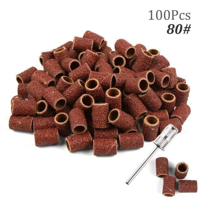100 Stück 80''/120''/180" Nail Art Schleifbänder Gel Nagellackentferner Werkzeug Zubehör für elektrische Nagelmaschine Nagelbohrer