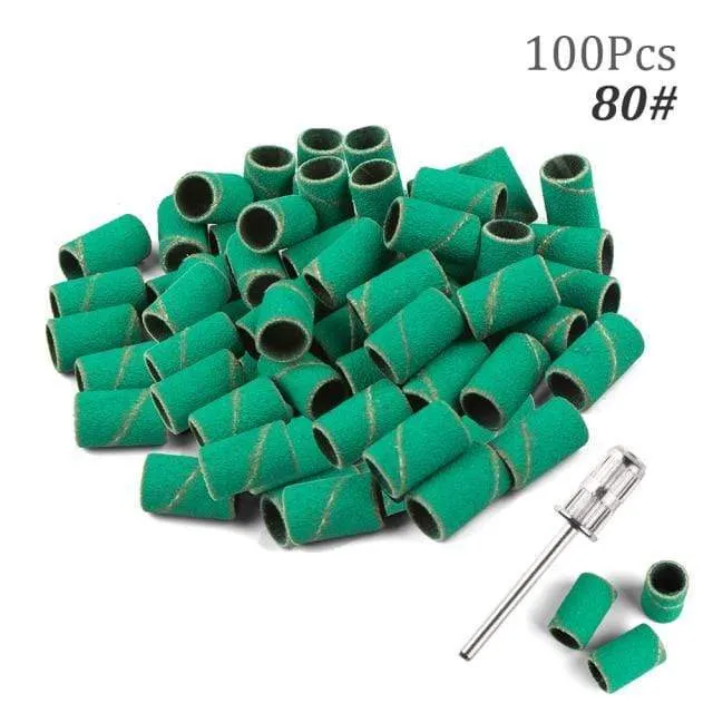 100 Stück 80''/120''/180" Nail Art Schleifbänder Gel Nagellackentferner Werkzeug Zubehör für elektrische Nagelmaschine Nagelbohrer