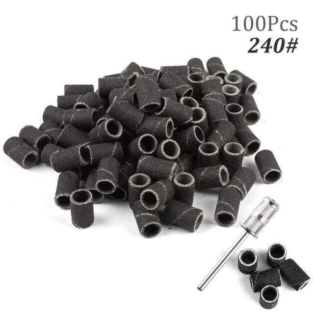 100 Stück 80''/120''/180" Nail Art Schleifbänder Gel Nagellackentferner Werkzeug Zubehör für elektrische Nagelmaschine Nagelbohrer