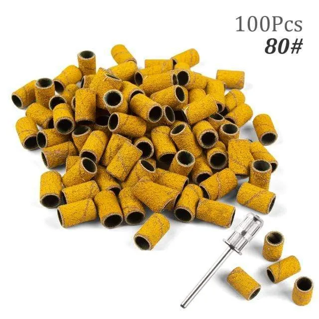 100 Stück 80''/120''/180" Nail Art Schleifbänder Gel Nagellackentferner Werkzeug Zubehör für elektrische Nagelmaschine Nagelbohrer