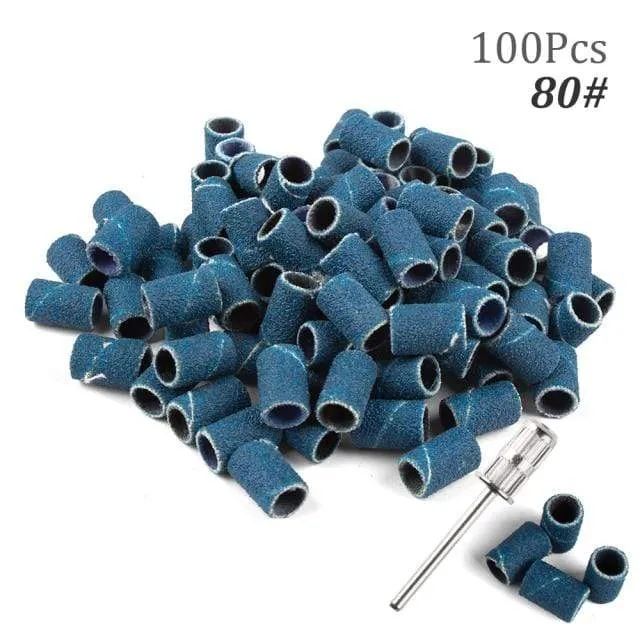 100 Stück 80''/120''/180" Nail Art Schleifbänder Gel Nagellackentferner Werkzeug Zubehör für elektrische Nagelmaschine Nagelbohrer