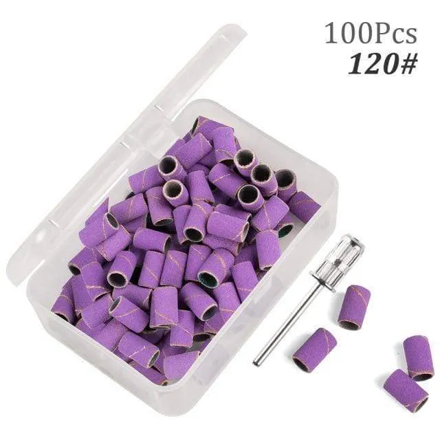 100 Stück 80''/120''/180" Nail Art Schleifbänder Gel Nagellackentferner Werkzeug Zubehör für elektrische Nagelmaschine Nagelbohrer