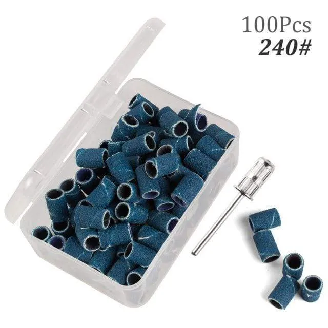 100 Stück 80''/120''/180" Nail Art Schleifbänder Gel Nagellackentferner Werkzeug Zubehör für elektrische Nagelmaschine Nagelbohrer