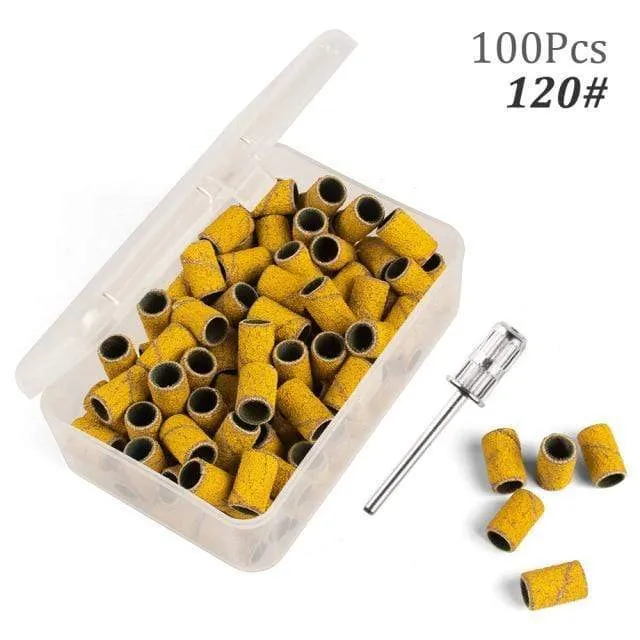 100 Stück 80''/120''/180" Nail Art Schleifbänder Gel Nagellackentferner Werkzeug Zubehör für elektrische Nagelmaschine Nagelbohrer