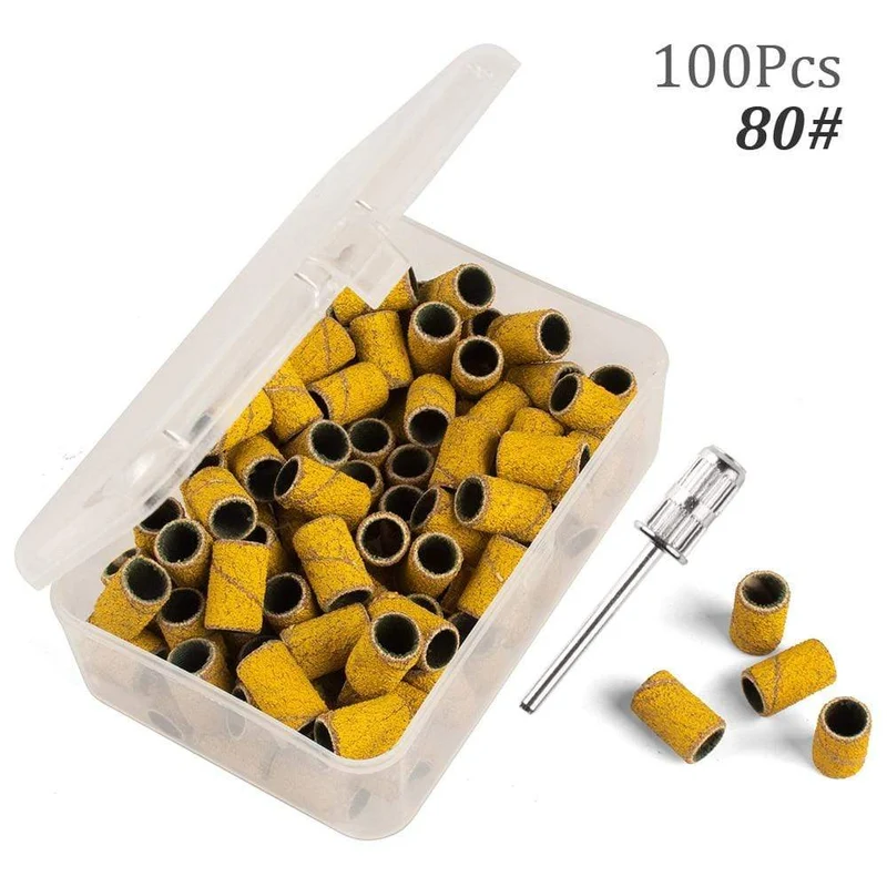 100 Stück 80''/120''/180" Nail Art Schleifbänder Gel Nagellackentferner Werkzeug Zubehör für elektrische Nagelmaschine Nagelbohrer