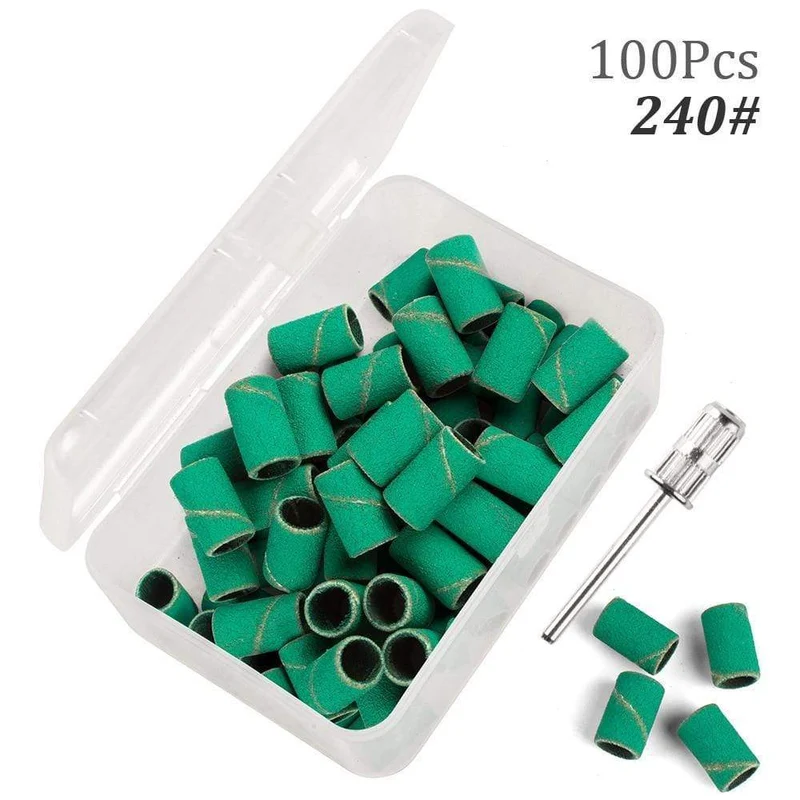 100 Stück 80''/120''/180" Nail Art Schleifbänder Gel Nagellackentferner Werkzeug Zubehör für elektrische Nagelmaschine Nagelbohrer