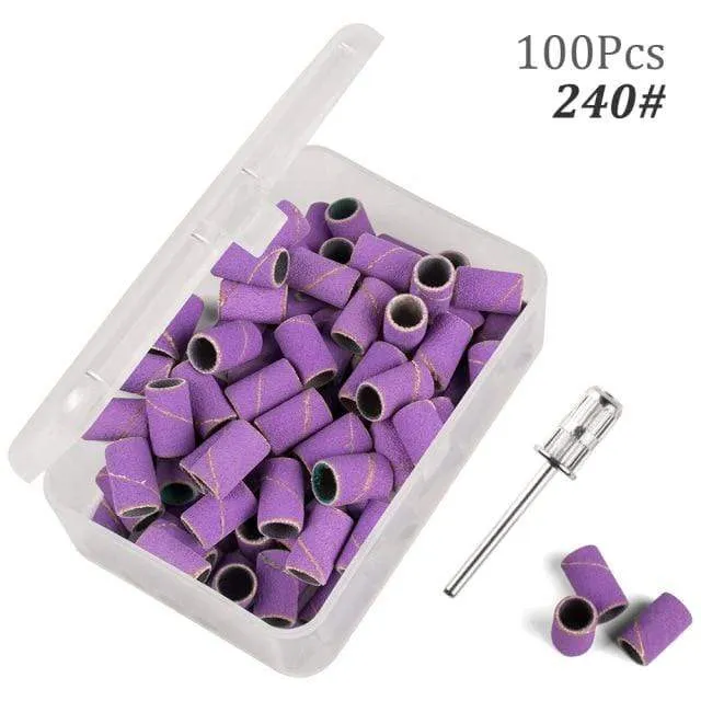 100 Stück 80''/120''/180" Nail Art Schleifbänder Gel Nagellackentferner Werkzeug Zubehör für elektrische Nagelmaschine Nagelbohrer
