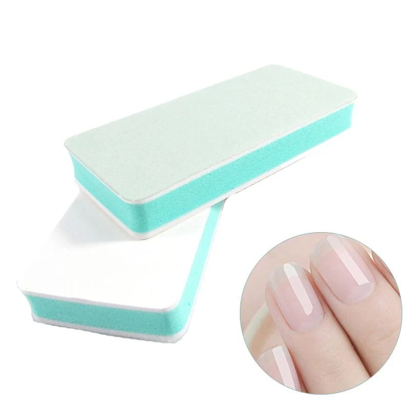 Mode 10 teile/los Nagel Puffer Block Polnischen Schleifen Nagel Datei Maniküre Nail art Tipps Werkzeug Grün Sand Oberfläche Schwamm lixa de unha