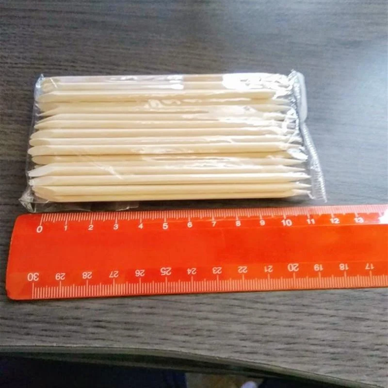 100 teil/beutel Nail art Orange Holz Stick Nagelhautschieber Entferner Pediküre Maniküre Werkzeug Doppelseitige Stick Für Maniküre Pflege Werkzeug