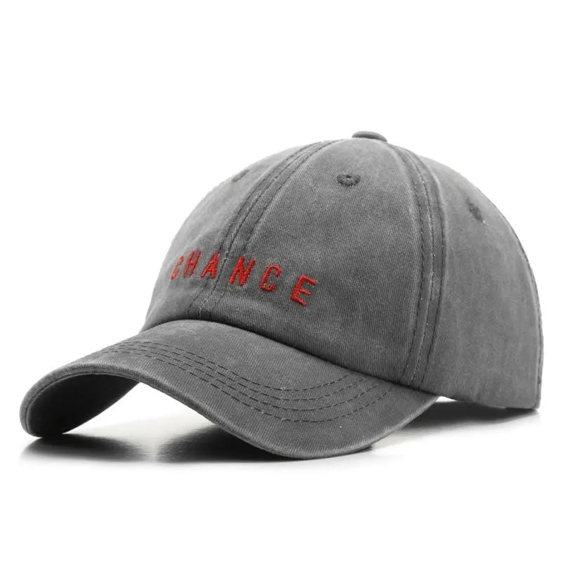 Baumwoll-Baseballkappe für Männer und Frauen CHANCE Bestickte Hüte Lässige Retro-Snapback-Mütze Sommer-Sonnenkappen Unisex-Gorras