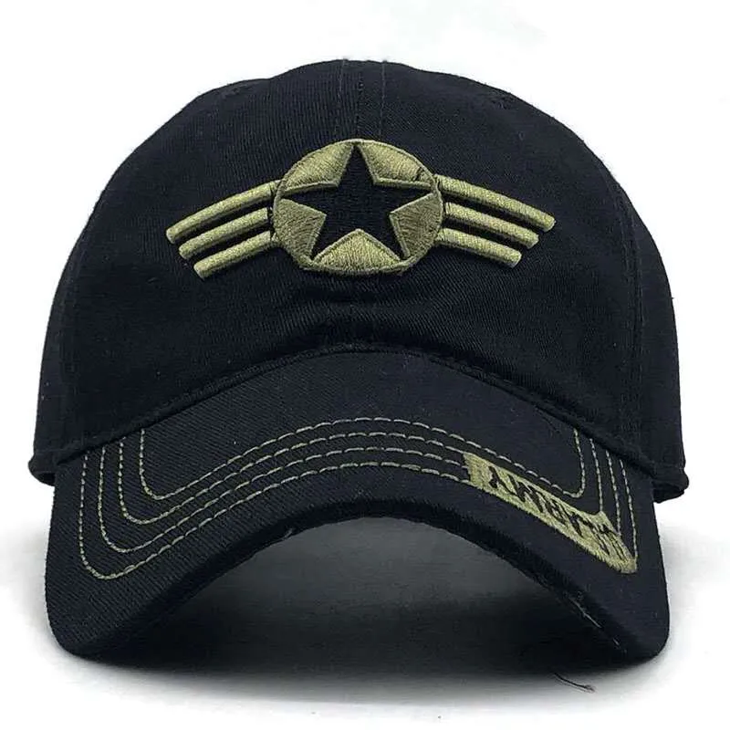Militärische taktische Hüte, Stickerei-Pentagramm-Kappen, Team-Baseball-Kappen für Männer, Army Force Jungle Hunting Caps für Männer