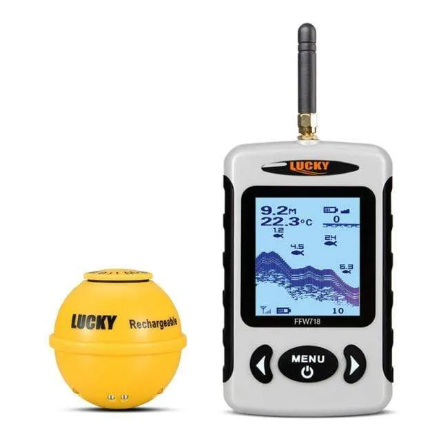 Russisches Menü Wireless Sonar Tragbarer Fischfinder Sensor Echolot Alarm Fluss See Meeresboden Live 135ft/45M