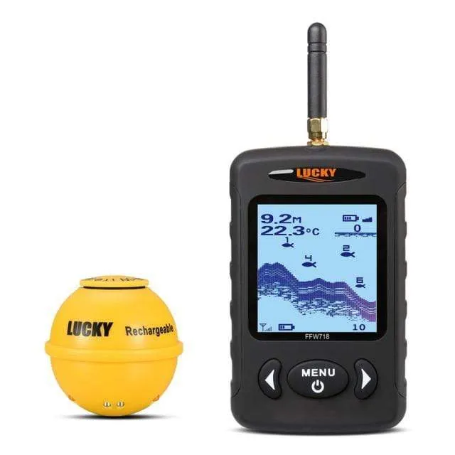 Russisches Menü Wireless Sonar Tragbarer Fischfinder Sensor Echolot Alarm Fluss See Meeresboden Live 135ft/45M