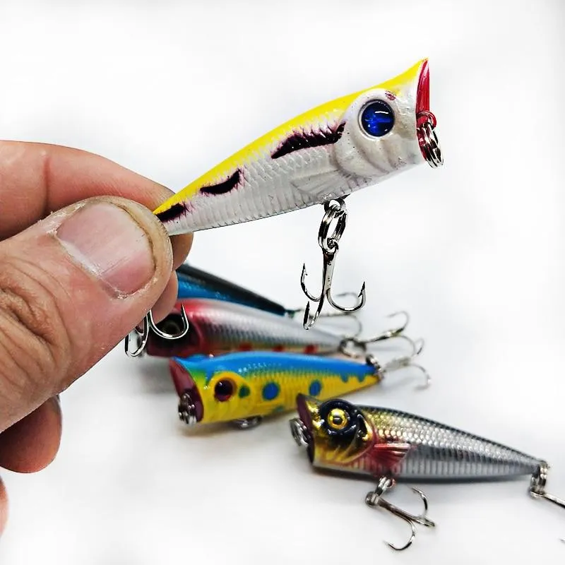 Mini Popper Hartköder Topwater Popper Angelköder 50mm 5g Kunststoff Jerkbait Künstliche Wobbler Swimbait Angelgerät