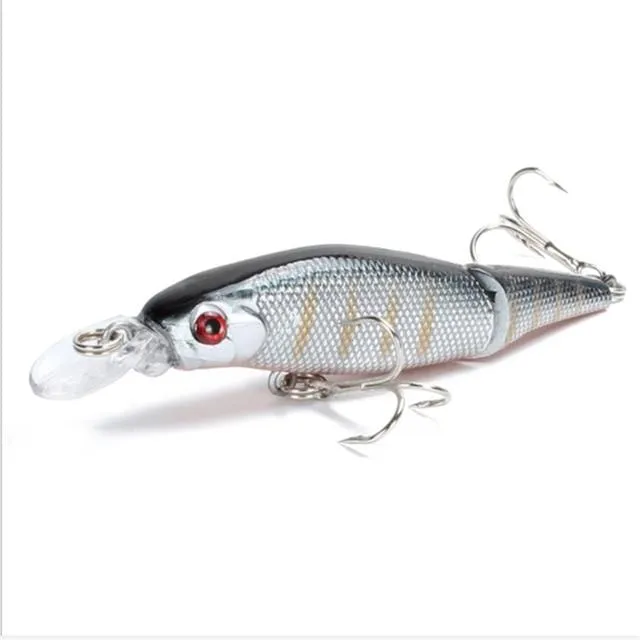 1 STÜCKE Wobbler Hecht Angelköder Multi Jointed Sections Harter Köder 85mm/7.4g Künstlicher Köder Minnow Crankbait Angelgerät Köder