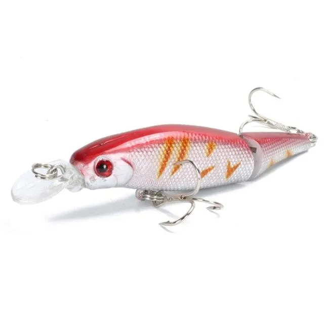 1 STÜCKE Wobbler Hecht Angelköder Multi Jointed Sections Harter Köder 85mm/7.4g Künstlicher Köder Minnow Crankbait Angelgerät Köder