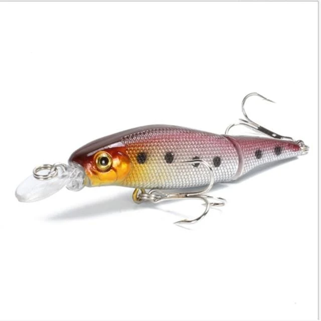 1 STÜCKE Wobbler Hecht Angelköder Multi Jointed Sections Harter Köder 85mm/7.4g Künstlicher Köder Minnow Crankbait Angelgerät Köder