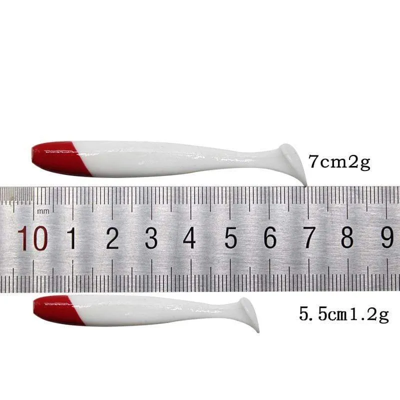 10 stücke Weicher Köder 5.5/7/9 cm Silicon Swimbaits isca Künstliche Wurm Weichen Köder Fisch Wobbler Bass karpfen Fliegen Angeln Locken T Schwanz