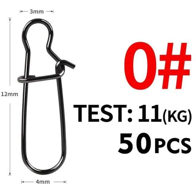 50 stücke Edelstahl Angeln Stecker Schnelle Clip Lock Snap Wirbel Solide Ringe Sicherheit Snaps Angeln Haken Werkzeug Snap
