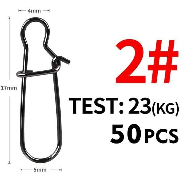 50 stücke Edelstahl Angeln Stecker Schnelle Clip Lock Snap Wirbel Solide Ringe Sicherheit Snaps Angeln Haken Werkzeug Snap
