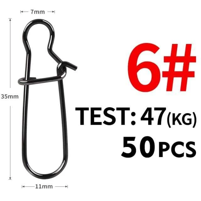 50 stücke Edelstahl Angeln Stecker Schnelle Clip Lock Snap Wirbel Solide Ringe Sicherheit Snaps Angeln Haken Werkzeug Snap