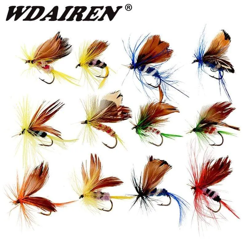 12 Teile/satz Insekten Fliegen Fliegen Angeln Lockt Köder High Carbon Stahl Haken Fisch Tackle Mit Super Geschärfte Kurbel Haken Perfekte lockvogel