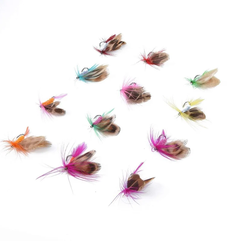 12 Teile/satz Insekten Fliegen Fliegen Angeln Lockt Köder High Carbon Stahl Haken Fisch Tackle Mit Super Geschärfte Kurbel Haken Perfekte lockvogel