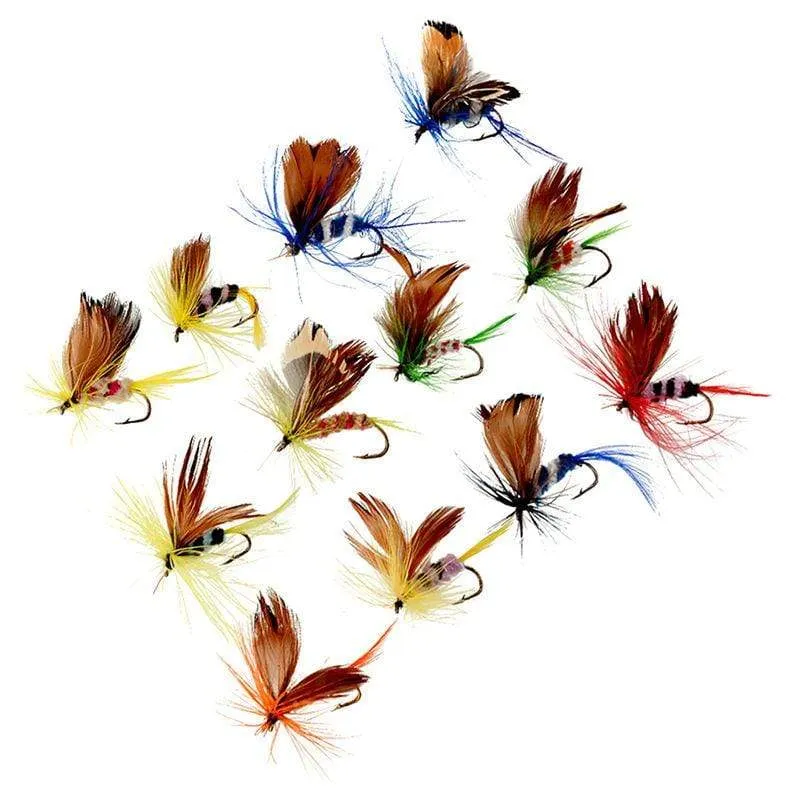 12 Teile/satz Insekten Fliegen Fliegen Angeln Lockt Köder High Carbon Stahl Haken Fisch Tackle Mit Super Geschärfte Kurbel Haken Perfekte lockvogel