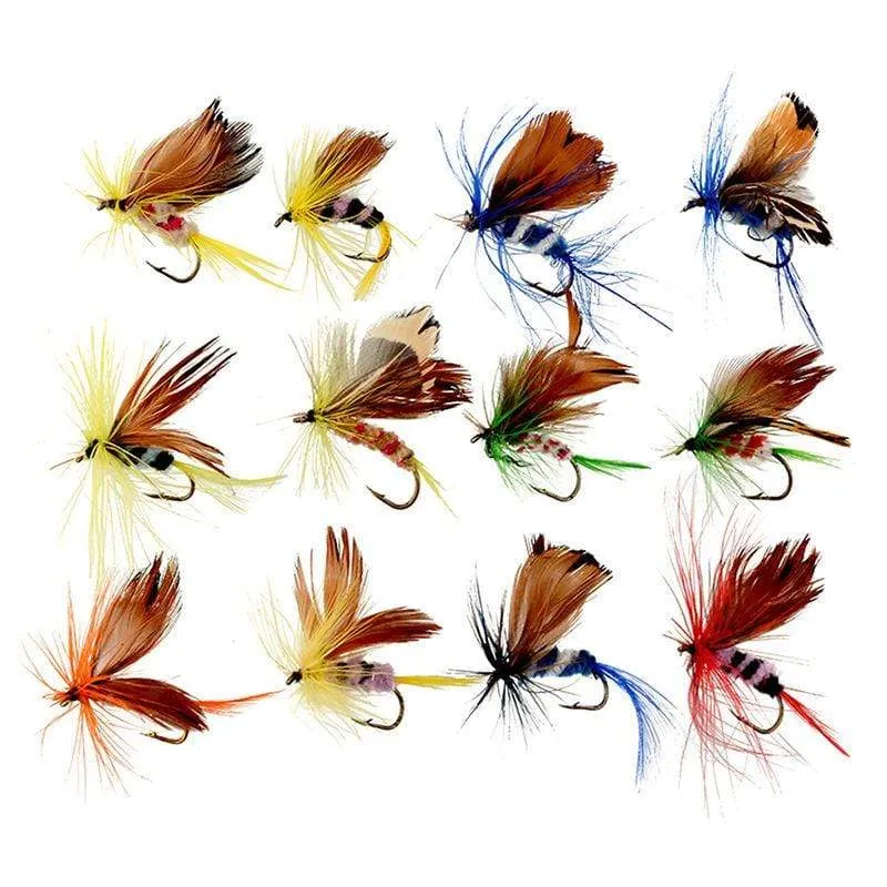 12 Teile/satz Insekten Fliegen Fliegen Angeln Lockt Köder High Carbon Stahl Haken Fisch Tackle Mit Super Geschärfte Kurbel Haken Perfekte lockvogel