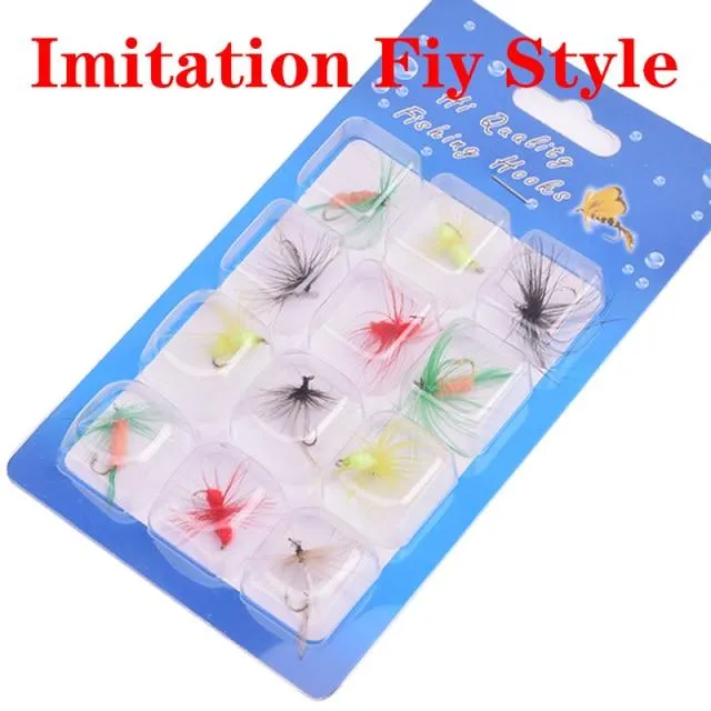 12 Teile/satz Insekten Fliegen Fliegen Angeln Lockt Köder High Carbon Stahl Haken Fisch Tackle Mit Super Geschärfte Kurbel Haken Perfekte lockvogel
