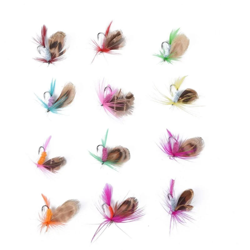 12 Teile/satz Insekten Fliegen Fliegen Angeln Lockt Köder High Carbon Stahl Haken Fisch Tackle Mit Super Geschärfte Kurbel Haken Perfekte lockvogel