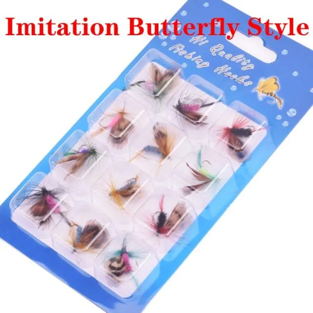 12 Teile/satz Insekten Fliegen Fliegen Angeln Lockt Köder High Carbon Stahl Haken Fisch Tackle Mit Super Geschärfte Kurbel Haken Perfekte lockvogel
