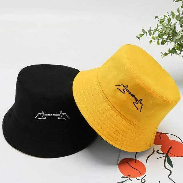 Sommerhüte für Frauen Bob Zweiseitige Unisex Stickerei Bucket Hat Angeln Outdoor Cap Männer Sonnenschutz Hüte Fisherman Chapeau Femme