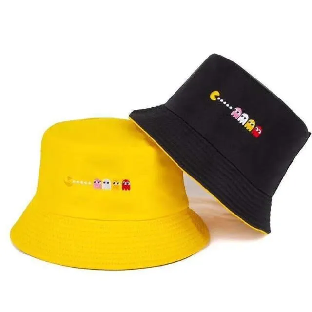 Sommerhüte für Frauen Bob Zweiseitige Unisex Stickerei Bucket Hat Angeln Outdoor Cap Männer Sonnenschutz Hüte Fisherman Chapeau Femme