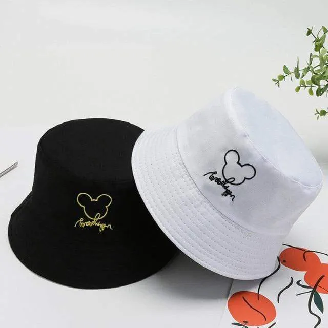 Sommerhüte für Frauen Bob Zweiseitige Unisex Stickerei Bucket Hat Angeln Outdoor Cap Männer Sonnenschutz Hüte Fisherman Chapeau Femme
