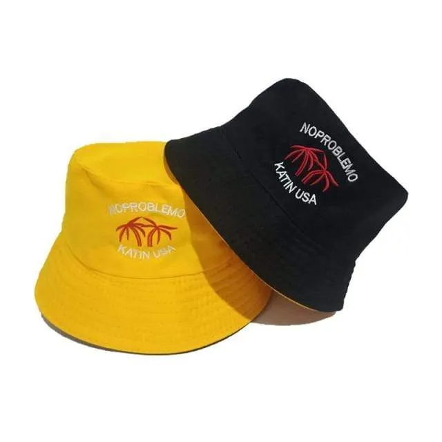 Sommerhüte für Frauen Bob Zweiseitige Unisex Stickerei Bucket Hat Angeln Outdoor Cap Männer Sonnenschutz Hüte Fisherman Chapeau Femme